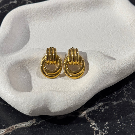 Gold Knot Stud Earrings