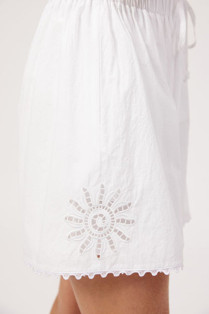 HAVEN - Larissa Broderie Short - White