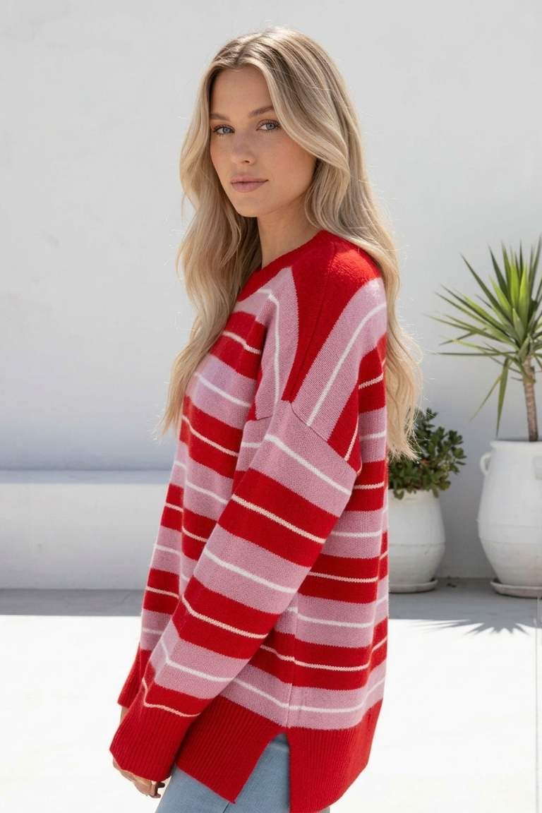 Jelly Striped Knit - Pink/Red