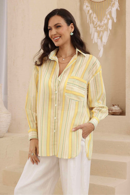 Winslow Stripe Shirt - Citrus