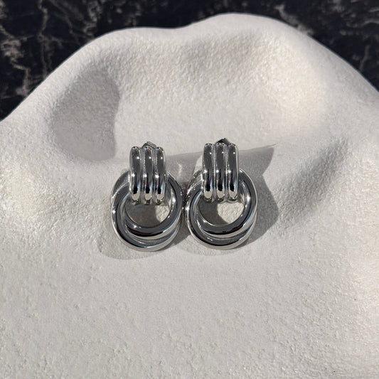 Silver Knot Stud Earrings