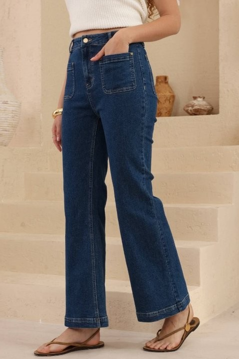 Calla Wide Leg Jean - Indigo