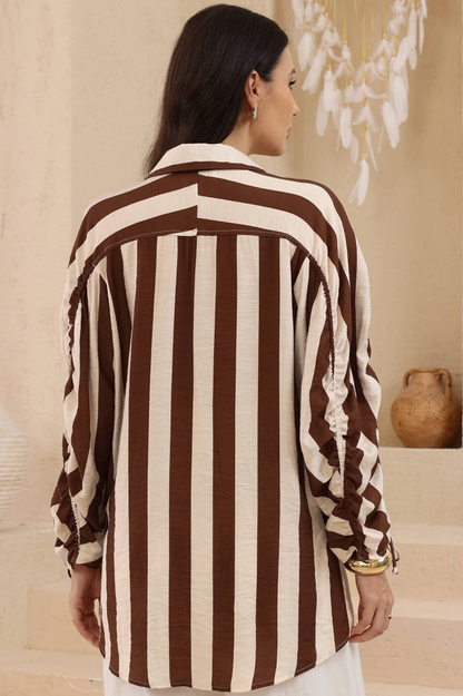 Amara Shirt - Cocoa Stripe