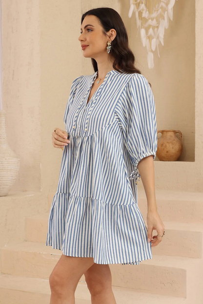 Georgia Sun Dress - Blue Stripe