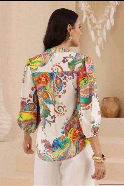 Electric Paisley Blouse