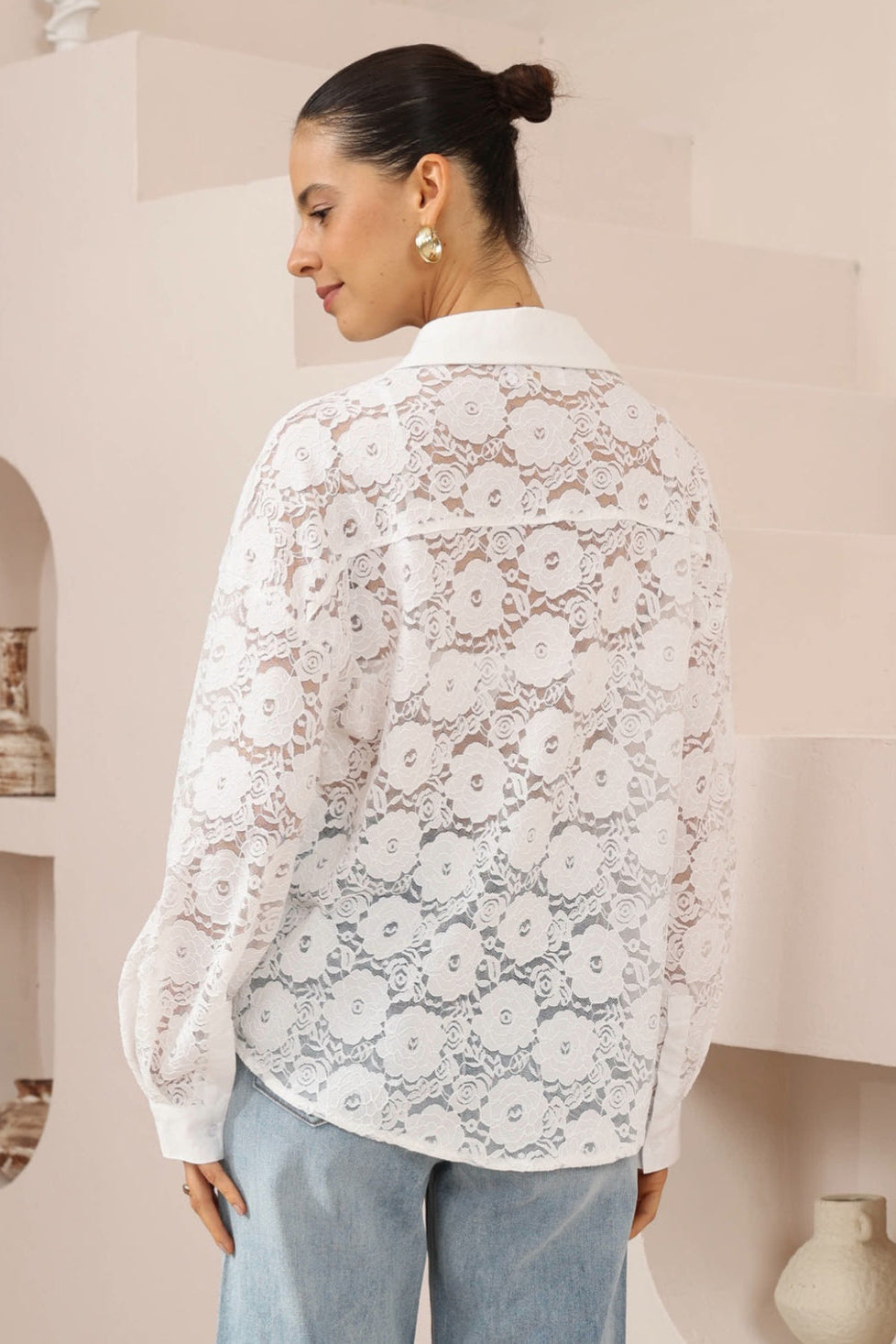 Volare White Lace Shirt