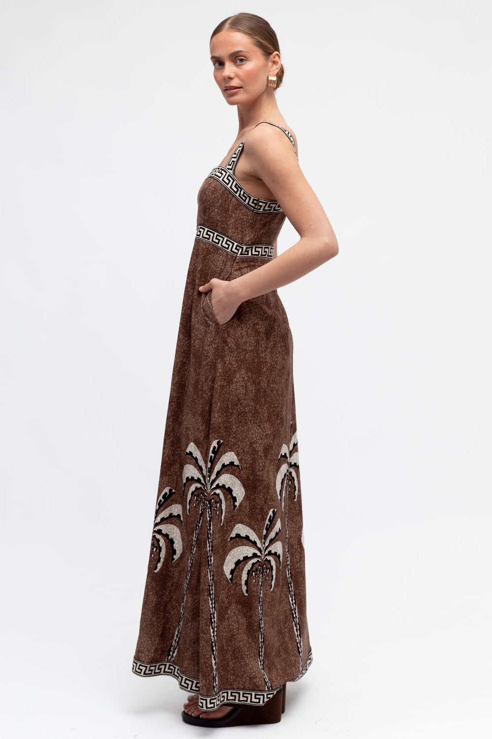 Tropical Mosaic Maxi Dress - Coconut Husk