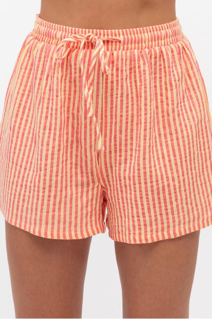 Fine Pin Stripe Short - Yellow/Orange