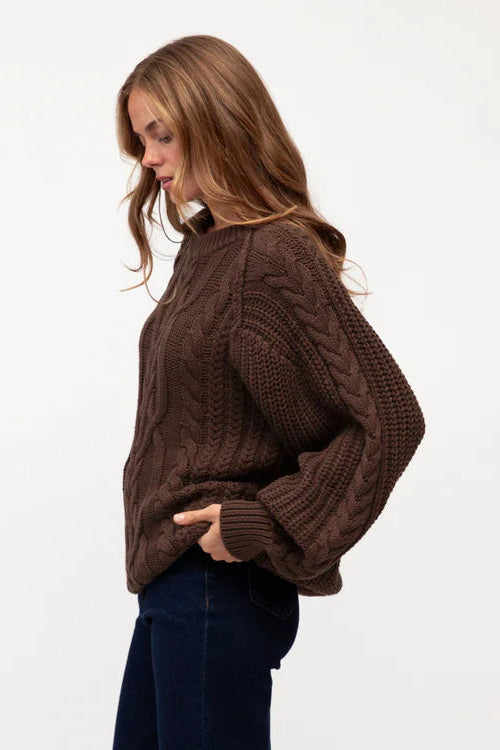 Lola Cable Knit - Chocolate