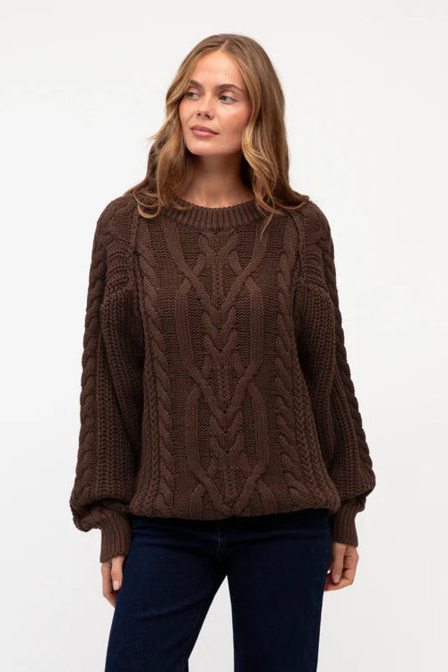 Lola Cable Knit - Chocolate