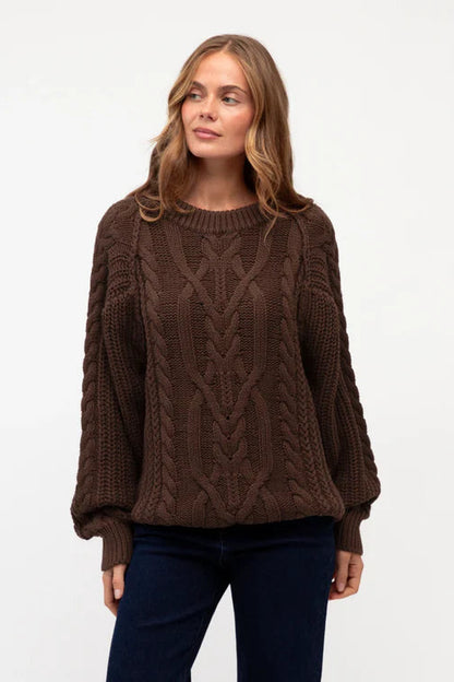 Lola Cable Knit - Chocolate