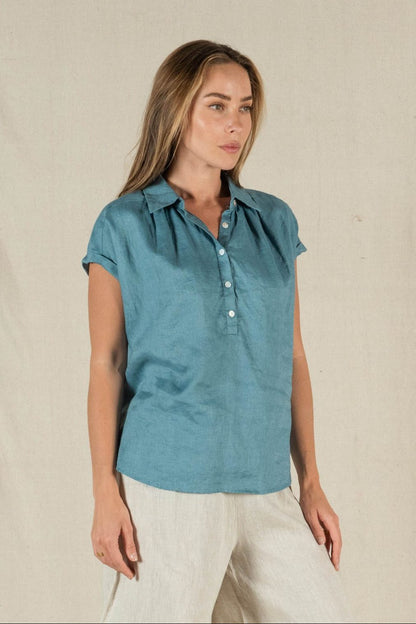 Isabelle Linen Shirt - Marine