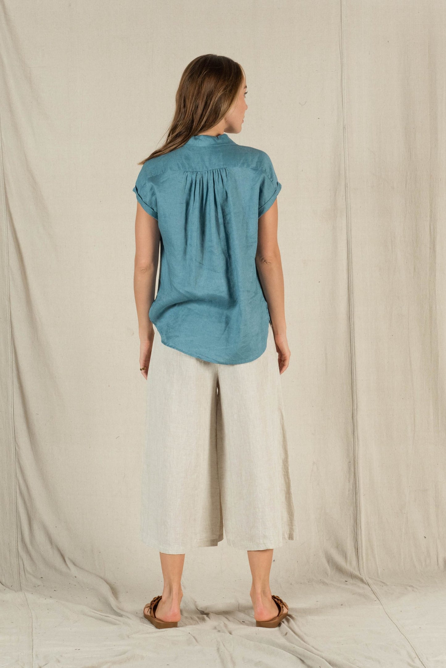 Isabelle Linen Shirt - Marine