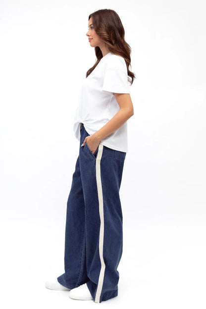 Sporty Chic Pants - Dark Denim