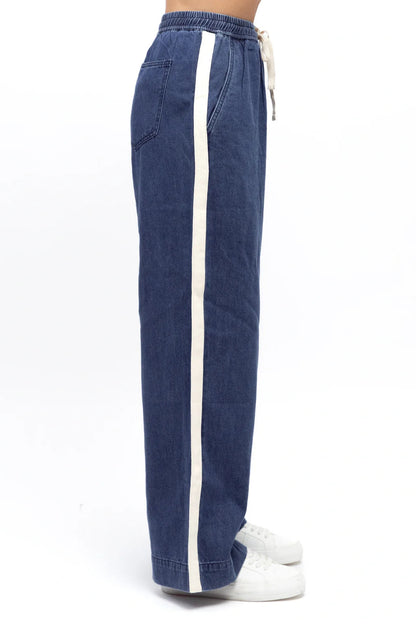 Sporty Chic Pants - Dark Denim