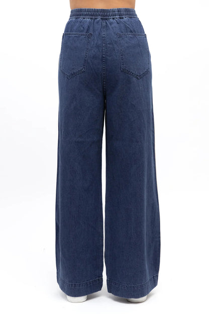 Sporty Chic Pants - Dark Denim