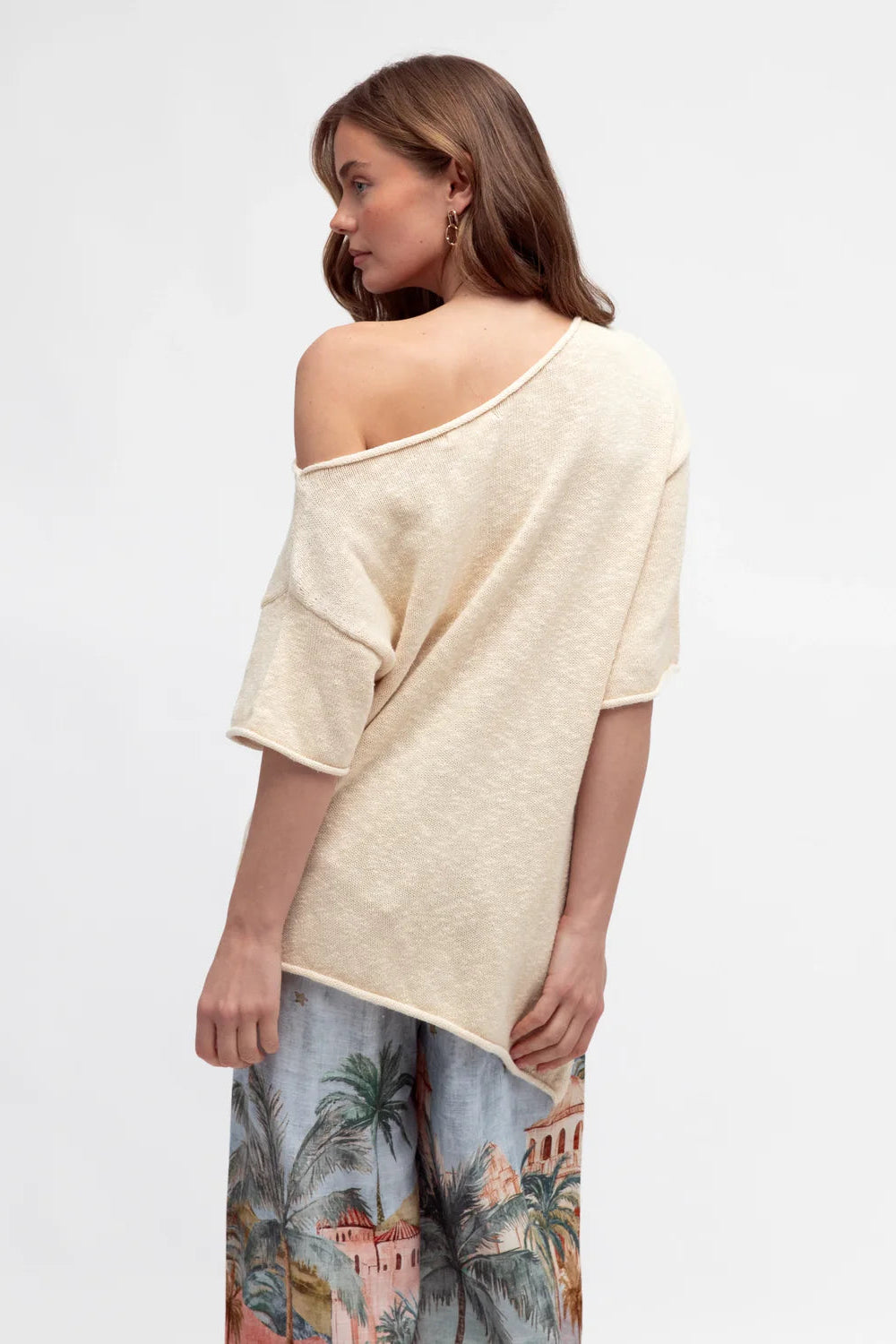 Gia Knit - Off Shoulder Top - Natural