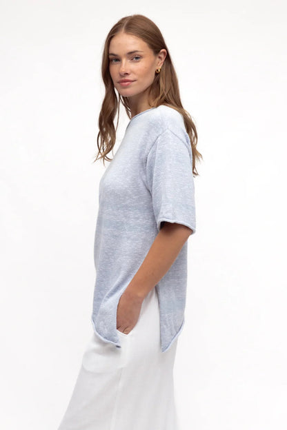 Gia Knit - Off Shoulder Top - Blue