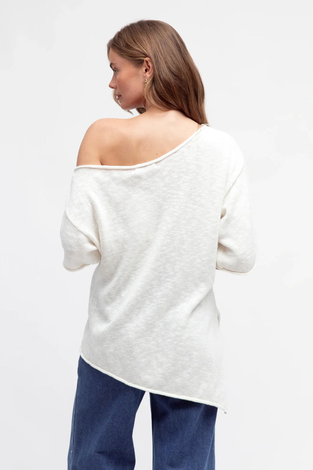 Gia Knit - Off Shoulder Top - White