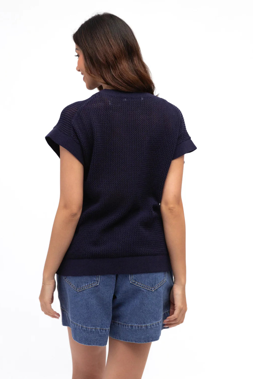 Nautical Star Knit Tee - Navy