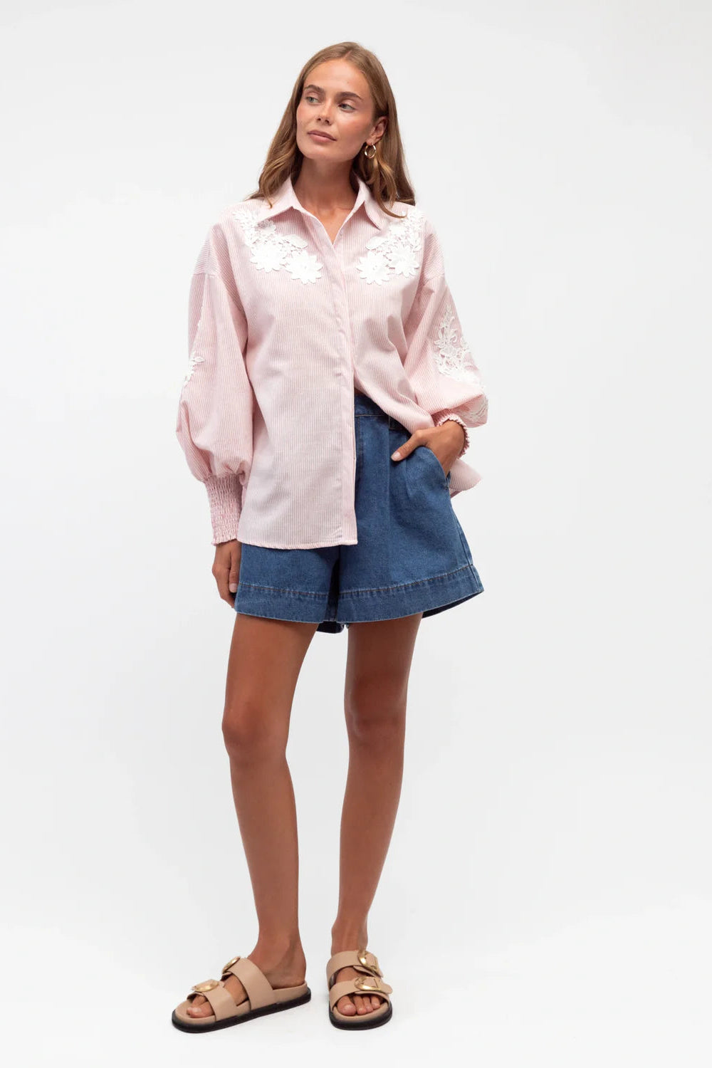 Misha Stripe Shirt - Petal