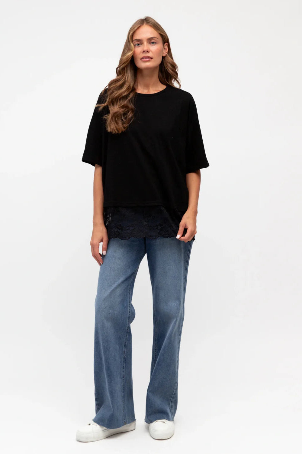 Roza Lace Tee - Black