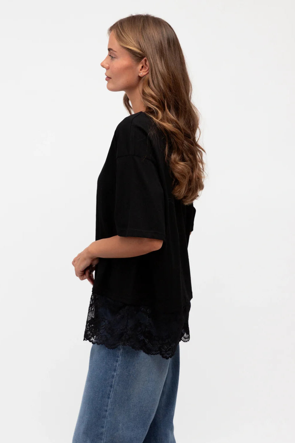 Roza Lace Tee - Black