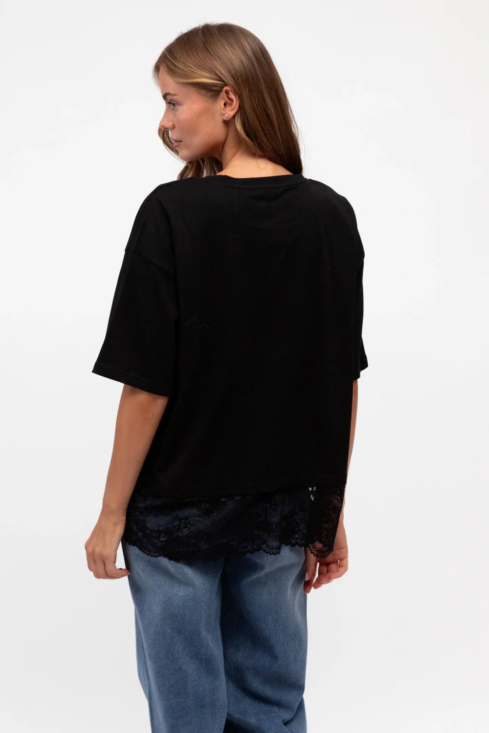 Roza Lace Tee - Black