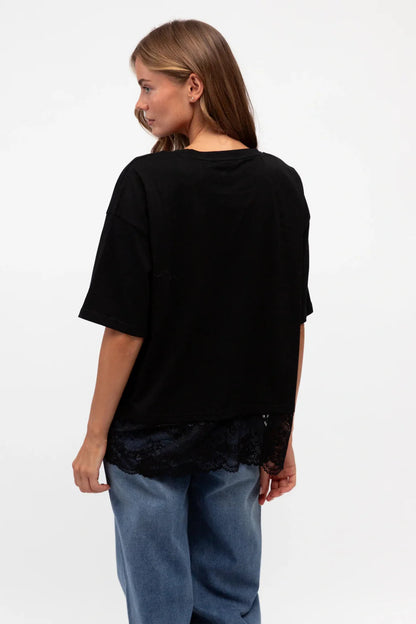 Roza Lace Tee - Black