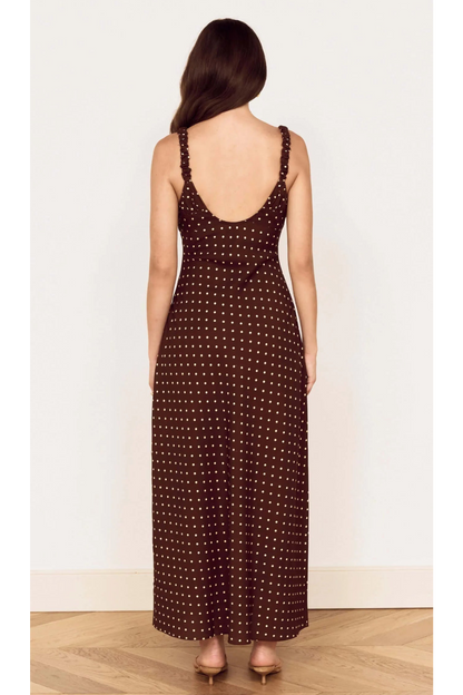 MINKPINK - Orion Midi Dress - Choc/Polka Dot