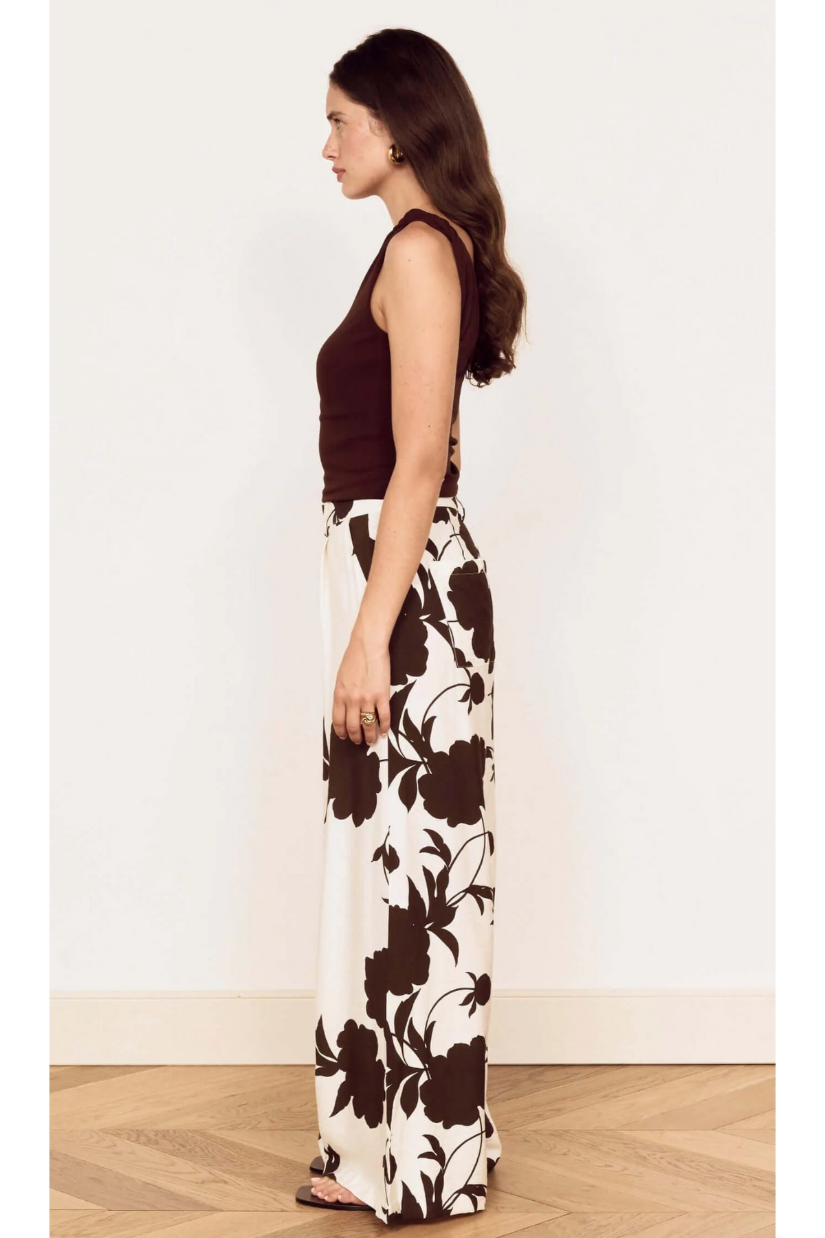 MINKPINK - Elodie Wide Leg Pant - Choc/Floral