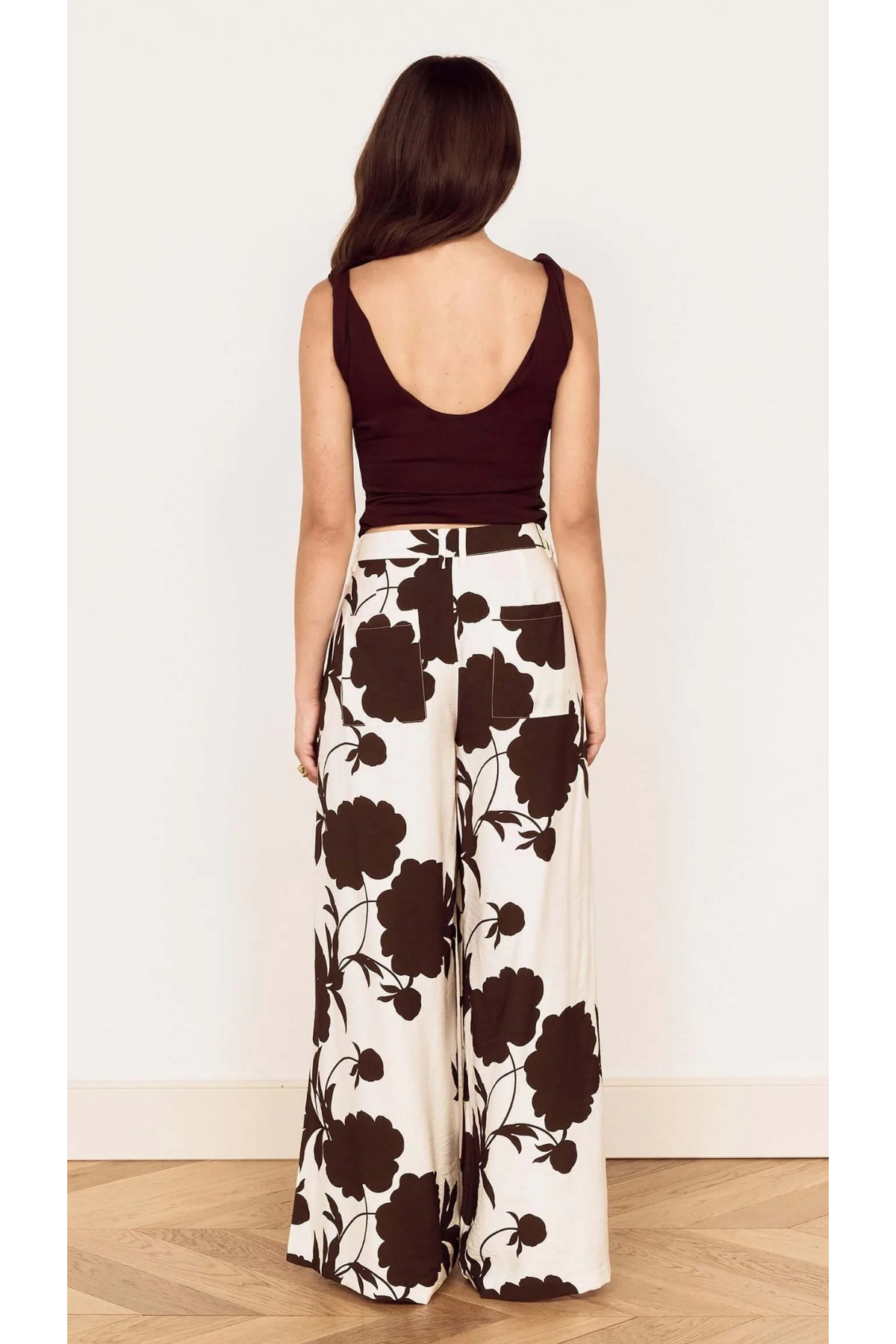 MINKPINK - Elodie Wide Leg Pant - Choc/Floral