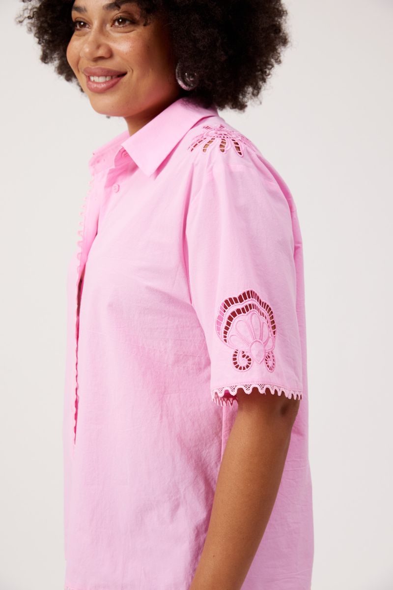 HAVEN - Larissa Broderie Shirt - Pink