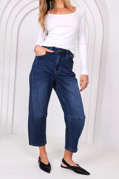 Monaco Denim - Toni Barrel Jeans - Blue