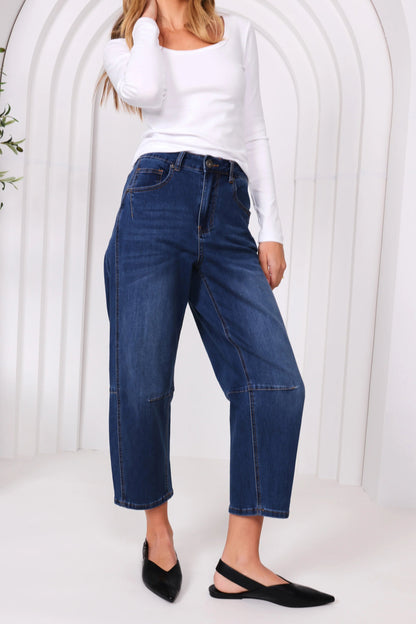 Monaco Denim - Toni Barrel Jeans - Blue