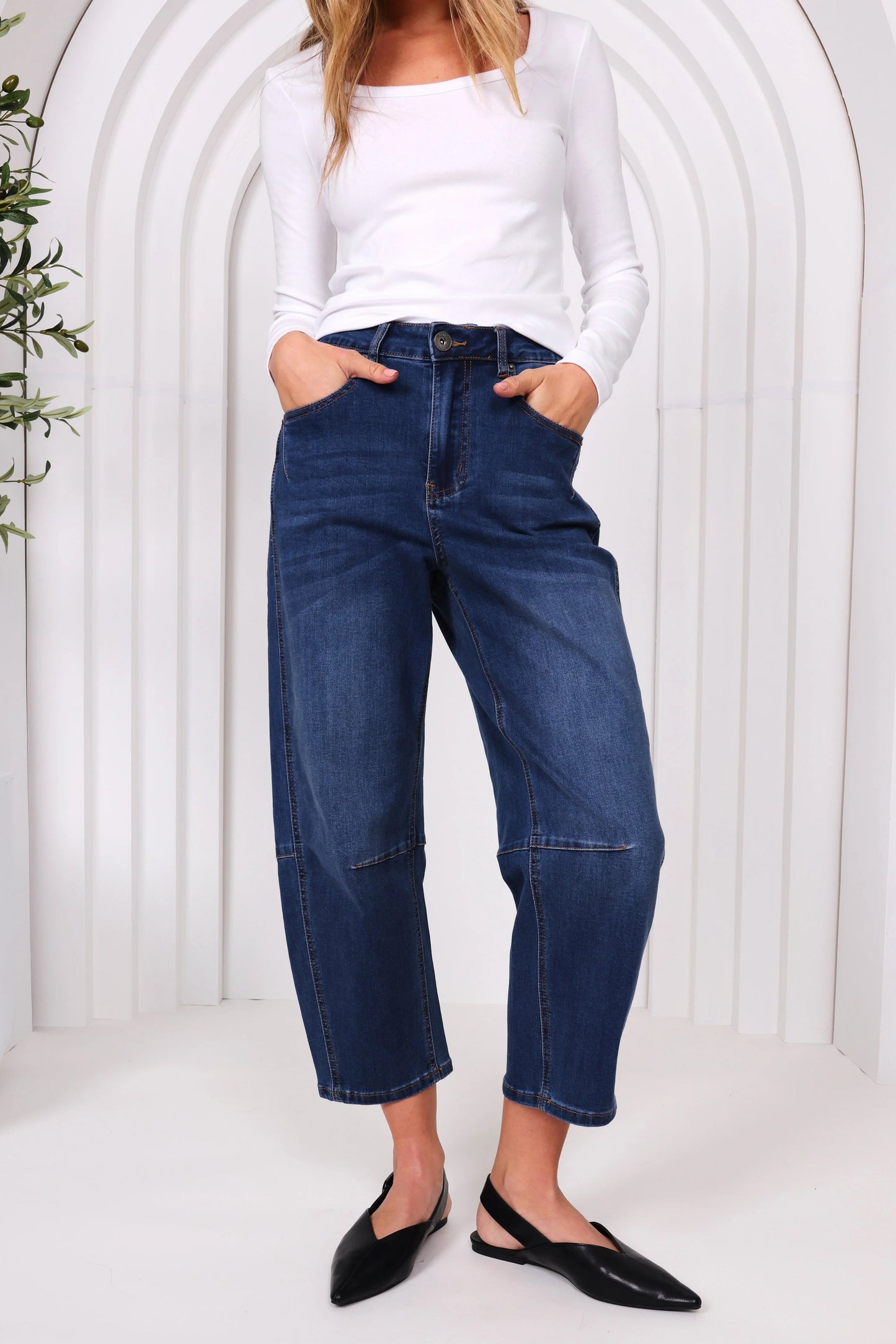 Monaco Denim - Toni Barrel Jeans - Blue