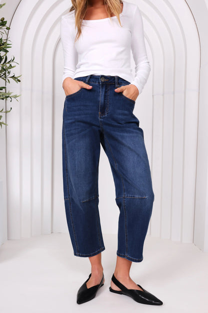 Monaco Denim - Toni Barrel Jeans - Blue