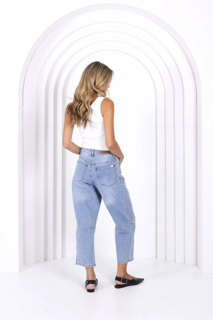 Monaco Denim - Toni Barrel leg - Light Blue