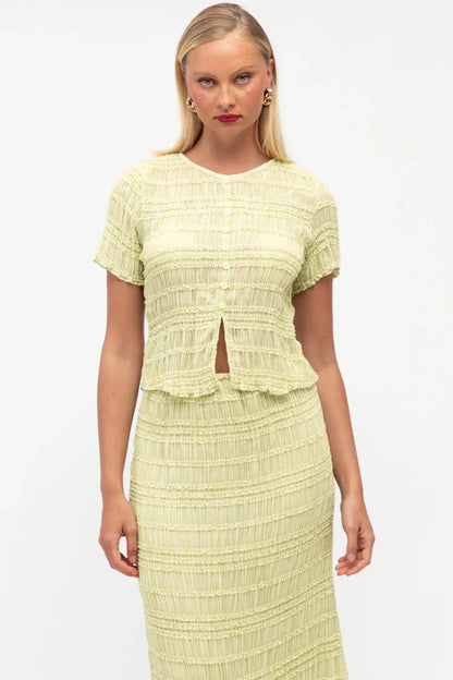 Enya Button Top - Matcha