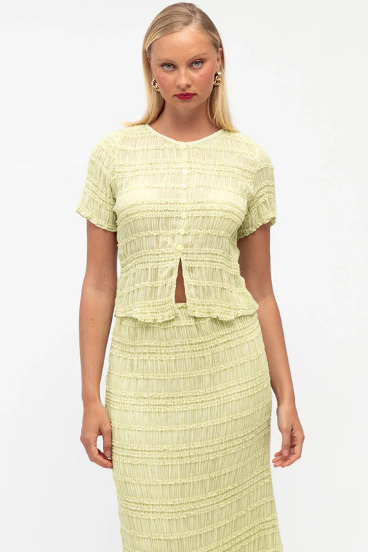 Enya Button Top - Matcha