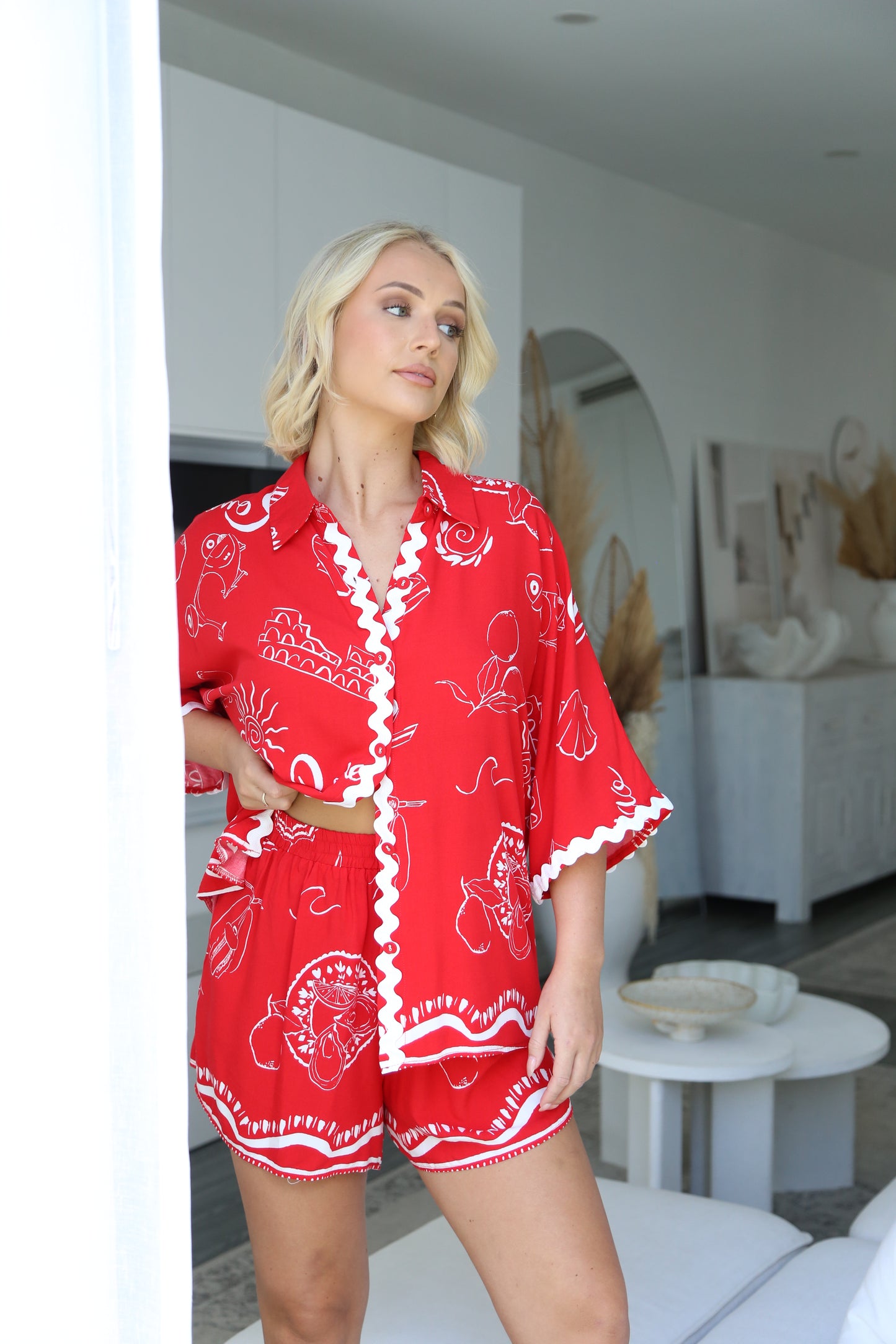 St Lucia Holiday Shorts -  Red