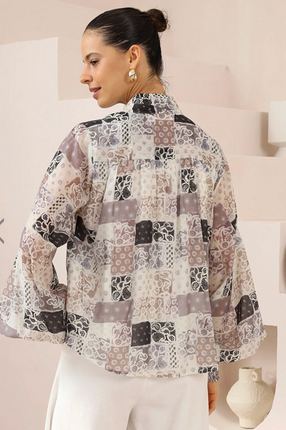 Zelda Blouse - Dusk Paisley Tile