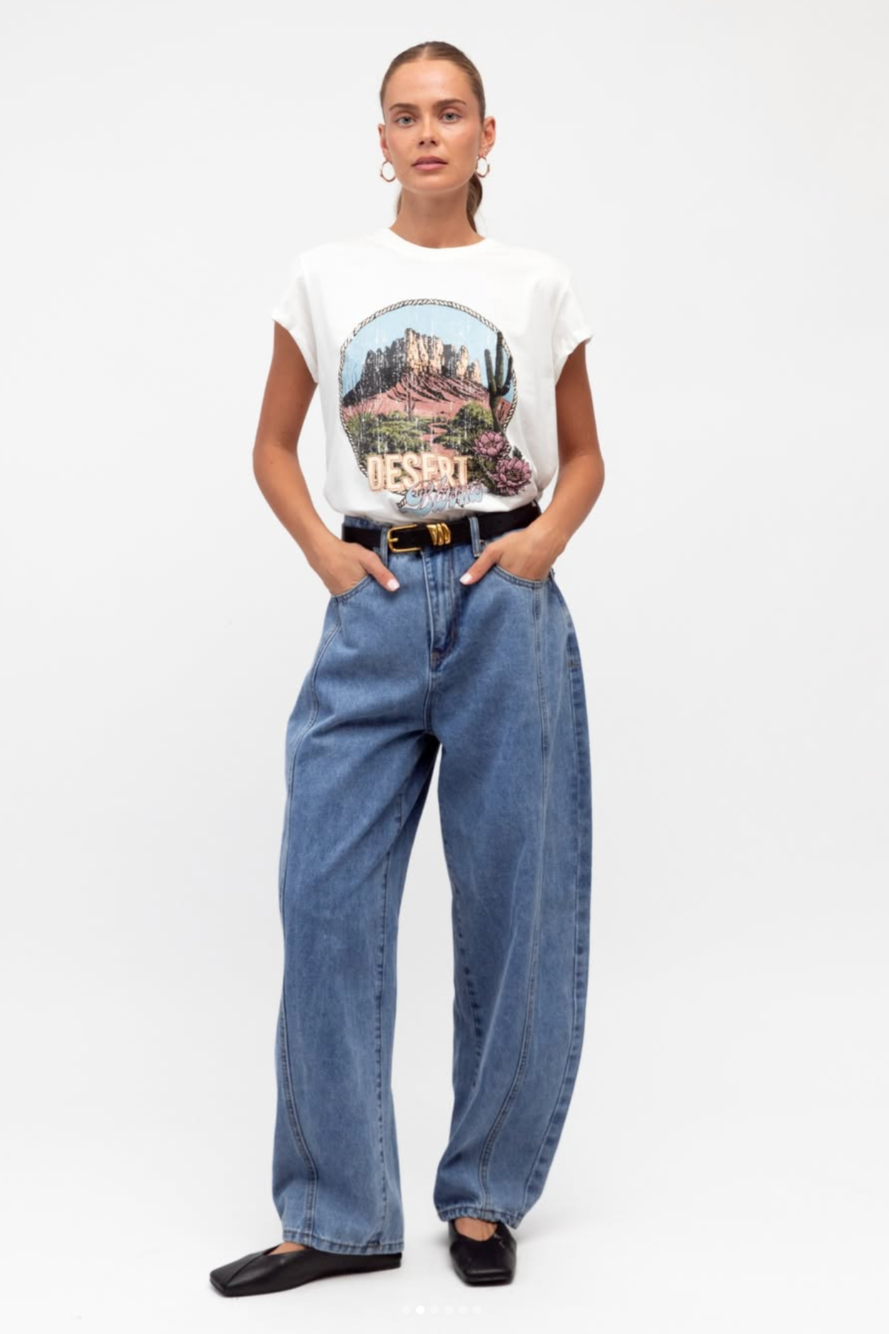 Cece Panel Barrel Jeans