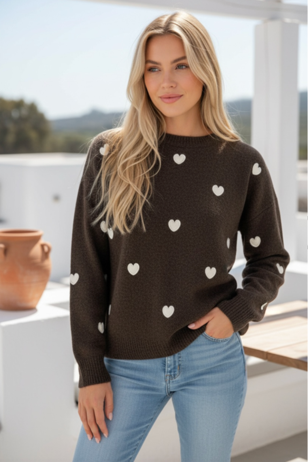 Love Hearts Knit - Choc