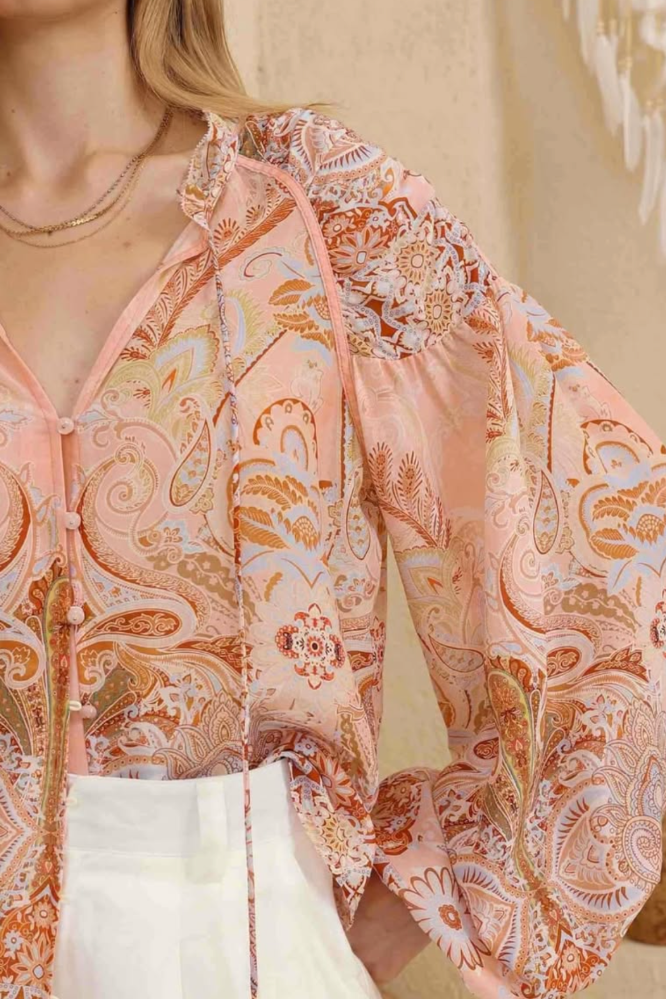 Zinnia Blouse - Pink/Paisley