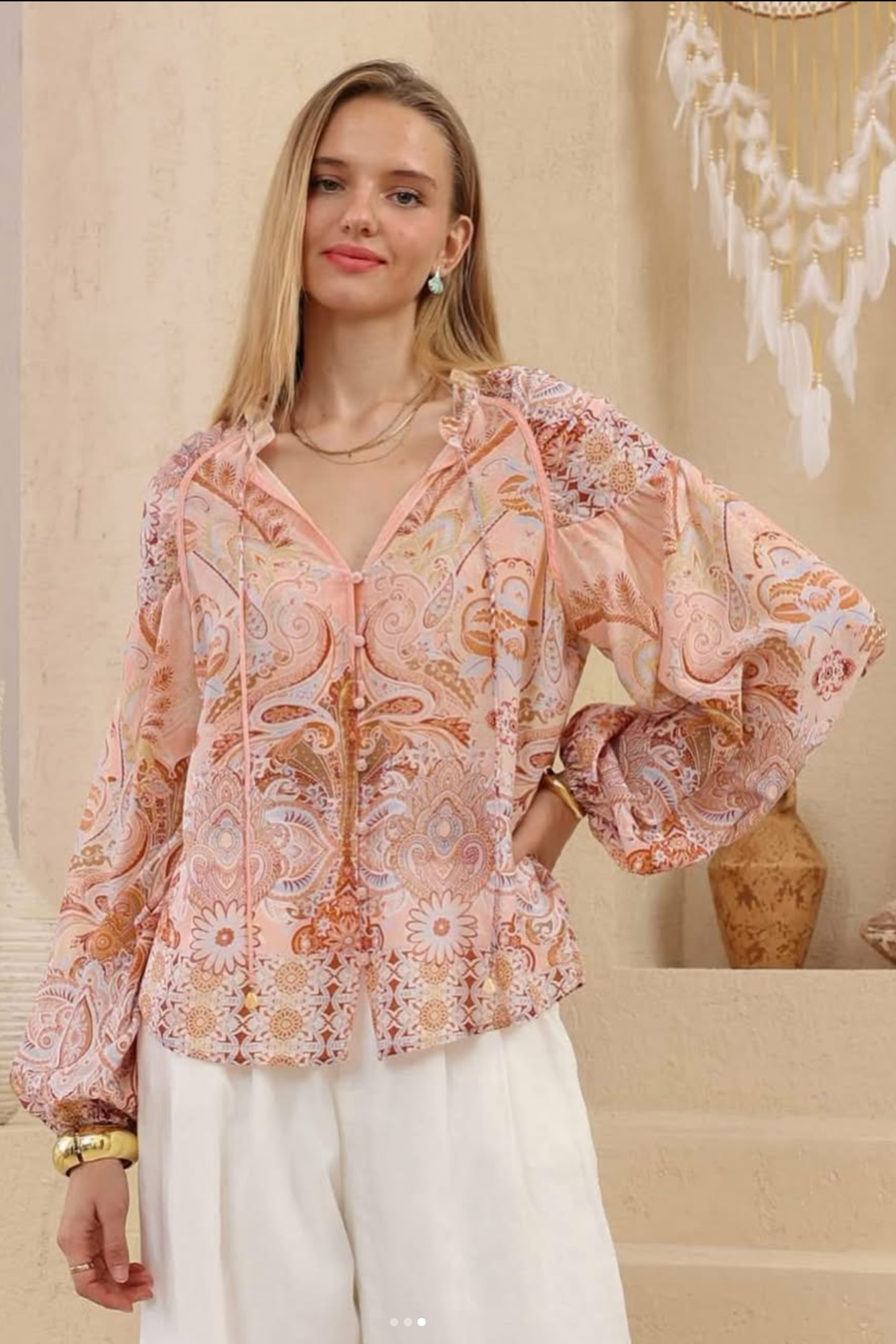 Zinnia Blouse - Pink/Paisley