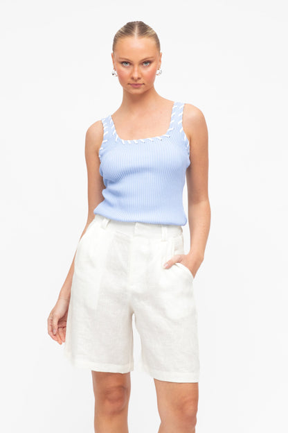 Lotus Linen Shorts - Blanc