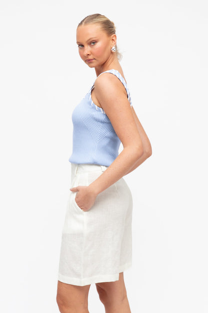 Lotus Linen Shorts - Blanc