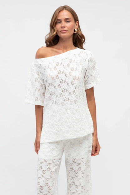 Daisy Off Shoulder Top - White
