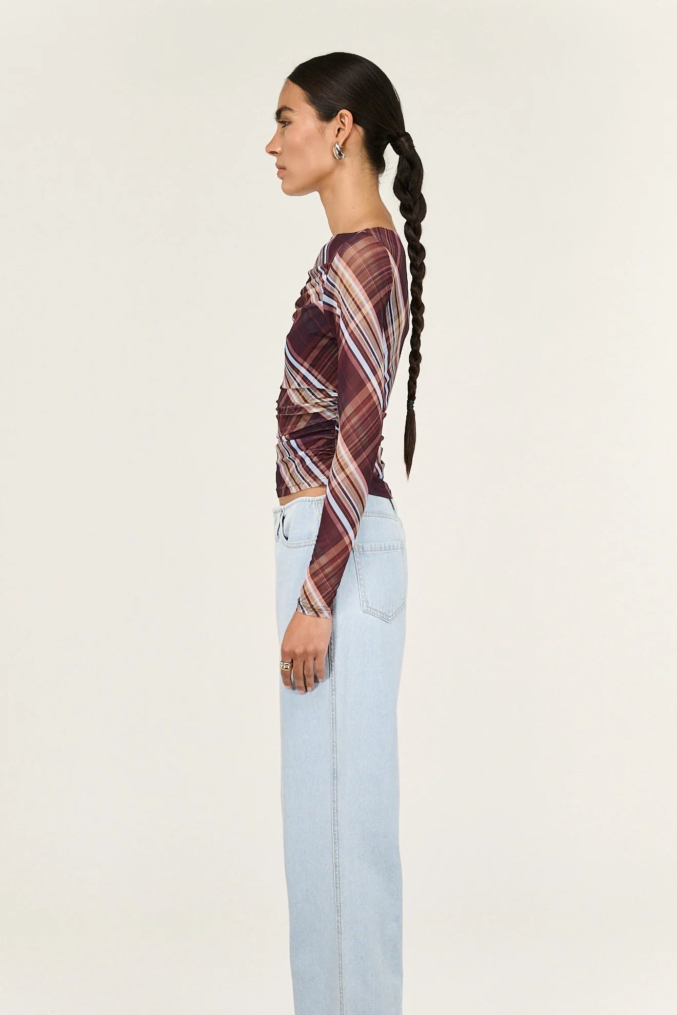 STAPLE THE LABEL - Arles Mesh Top - Check
